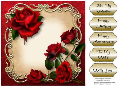 Gothic Dread Roses Floral Plaque - Square