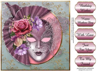 Beautiful Belle Roses Masque - Square