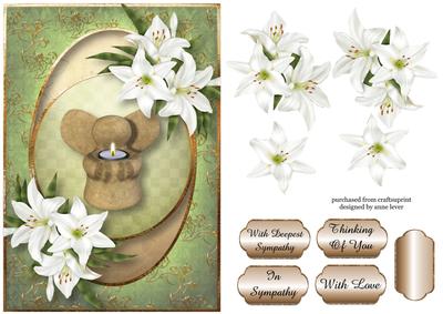 Centre Circle - Stone Angel & White Lilies