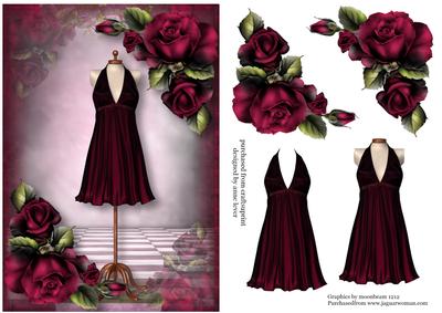 Chic Magenta Dress and Roses
