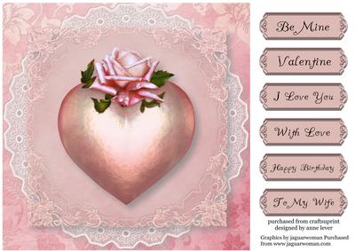 Beautiful Cameo Rose Heart