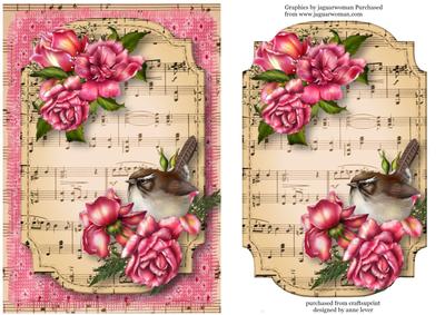 Glory Rose Wren Sheet Music Plaque