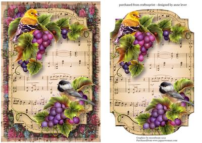 Birds & Grapes Sheet Music Plaque