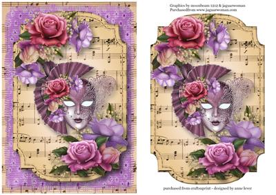 Belle Roses Masque Sheet Music Plaque