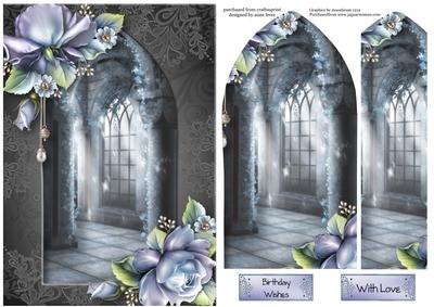 Arched Scene Stacker - Porcelain Roses