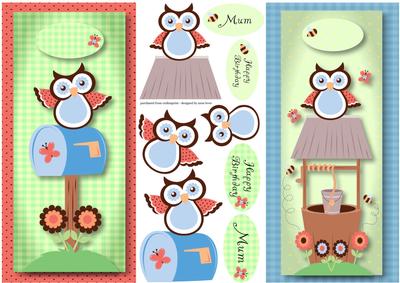 2 Dl Owl Toppers - Mailbox & Wishing Well