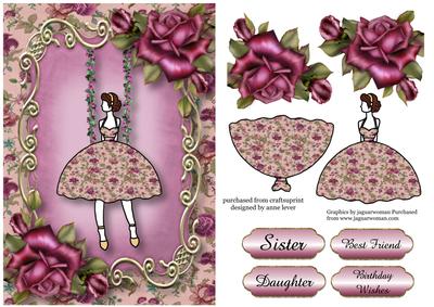 Fabulous Fifties Floral Swing - Purple Roses