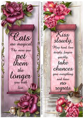 2 Large Dl Inspiration Toppers - Cats Are Magical - 