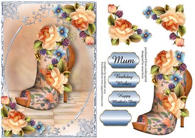 Stunning Shoes - Peeptoe Stilietto - Peach Roses