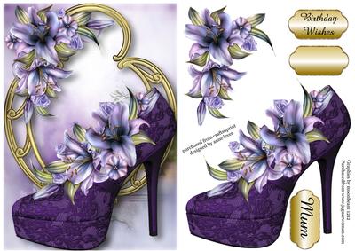Stunning Shoes - the Monaco - Purple Lilies - Version 2