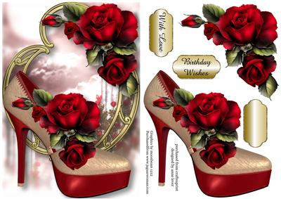 Stunning Shoes - the Paris - Red Roses - Version 2