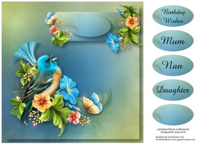 Beautiful Blue Songbird Quick Topper