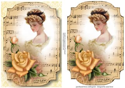Beautiful Yellow Rose Sheet Music Plaque