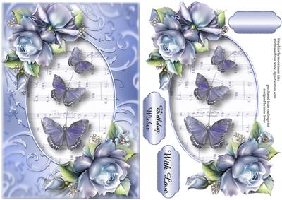 Butterfly Trio and Porcelain Roses