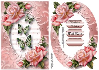 Butterfly Trio and Edwardian Roses + Frame