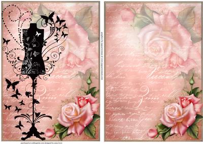 2 Pink Rose, Script & Mannequin Toppers