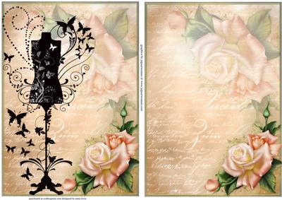 2 Peach Rose, Script & Mannequin Toppers