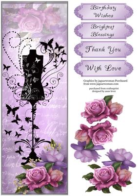 Large Dl Belle Roses Silhouette Mannequin