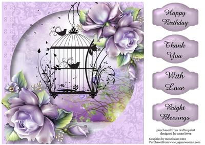 Lilac Roses & Vintage Birdcage