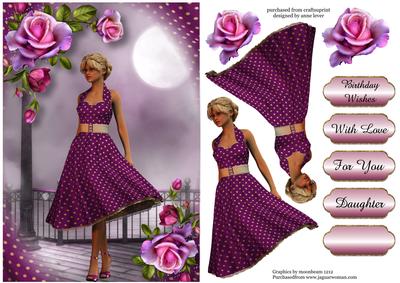 Purple Polka Dot Dress & Romantica Roses