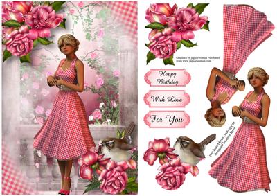 Pink Gingham Dress & Glory Roses