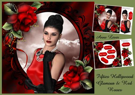 Fifties Hollywood Glamour & Red Roses