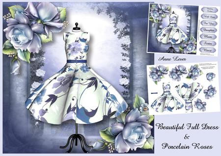 Beautiful Full Dress with Porcelain Roses