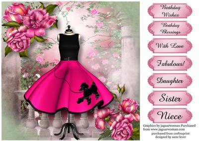 Flared Pink Poodle Dress & Glory Roses