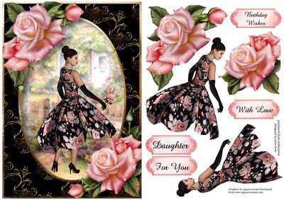 Fabulous Black Dress & Pink Roses
