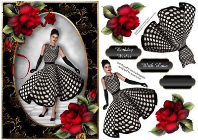 Fabulous Polka Dot Dress & Red Roses