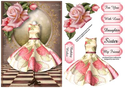 Fabulous Vintage Pink Rose Dress