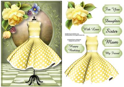 Fabulous Vintage Yellow Polka Dot Dress