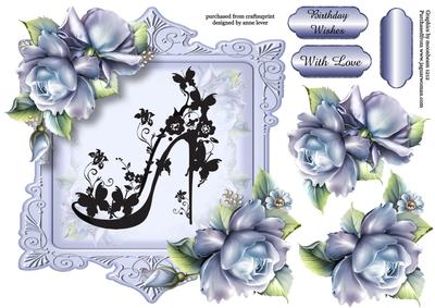 Porcelain Roses & Silhouette, Shaped Topper