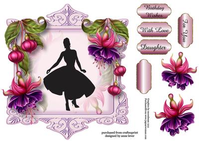Fabulous Fuschias & Fifties Silhouette, Shaped Topper