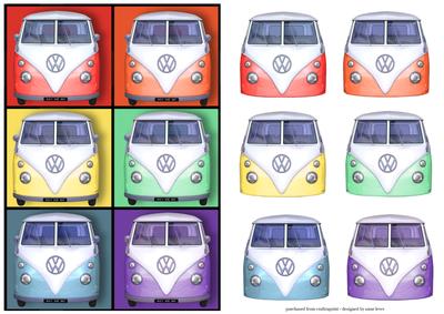 Vw Van Pop Art & Easy Decoupage