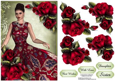 Vintage Beauty with Gorgeous Red Roses