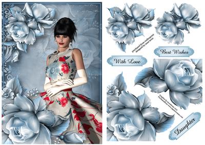 Vintage Beauty with Beautiful Blue Roses