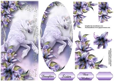 Majestic Unicorn - Dl + Plaque + Decoupage