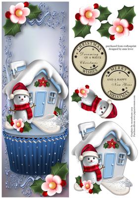 Large Dl Snowman Christmas Cupcake