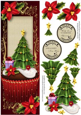 Large Dl Christmas Tree Cupcake