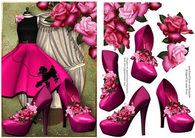 Pink Poodle Dress, Shoes & Roses