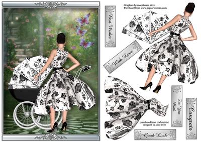 Matching Floral Pram - a Walk in the Garden
