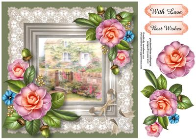 Rose Cottage with Lace and Camellias
