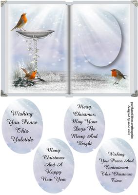 Robins Open Book Christmas Topper