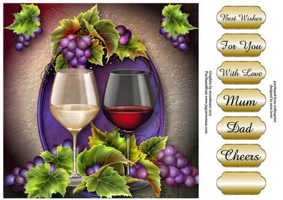 Red and White Wine & Grapes on the Vine