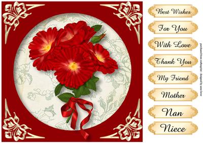 Scarlet Wild Roses Quick Topper