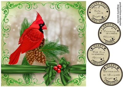 Red Cardinal Quick Christmas Topper