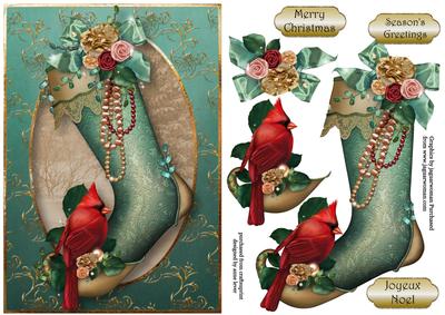 Red Cardinal Vintage Stocking