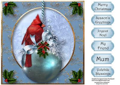 Red Cardinal Christmas Bauble