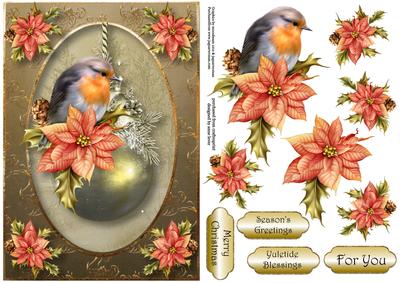 Fabulous Robin Christmas Bauble with Decoupage